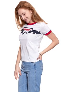 WRANGLER T SHIRT DAMSKI RINGER TEE WHITE W710SEV12