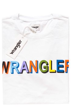 WRANGLER T SHIRT MULTI CLR LOGO TEE WHITE W7C25FQ12