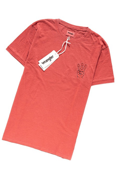 WRANGLER T SHIRT OVERDYE HAND TEE POMPEIAN RED W7B48EB1C