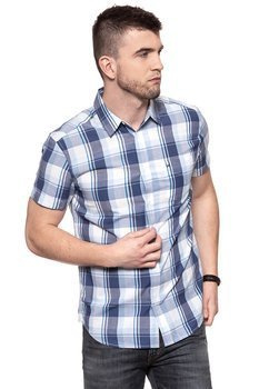 KOSZULA MĘSKA KRÓTKI RĘKAW WRANGLER SS 1PKT SHIRT PATRIOT BLUE W5860NQ5H 112129521