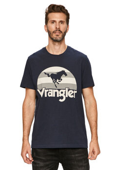 MĘSKI T-SHIRT WRANGLER SS HORSE TEE NAVY W7M9D3114 112131900