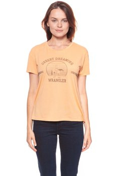 WRANGLER T SHIRT DAMSKI DRAPE TEE APRICOT NECTAR W7016DI65 112130884
