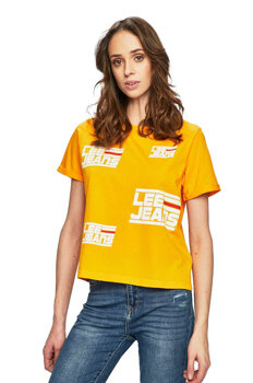 LEE CROPPED GRAPHIC DAMSKI T-SHIRT KOSZULKA RADIANT YELLOW L44TEPLG 112109987