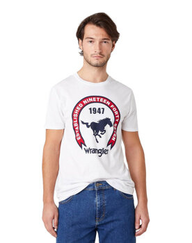 MĘSKI T-SHIRT WRANGLER SS AMERICANA TEE WHITE W7AGD3989 112131338