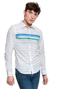 KOSZULA WRANGLER LS 1 PKT SHIRT BEIGE MELANGE W5F11SXA9 112130111