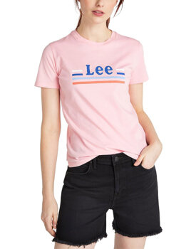 T-SHIRT DAMSKI LEE ESSENTIAL SLIM TEE SLIM FIT LA PINK L41HEPNL 112108965