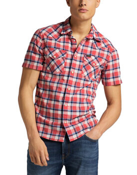 MĘSKA KOSZULA MATERIAŁOWA LEE SS WESTERN AURORA RED L640KKNV 112115282