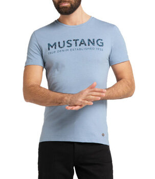 MUSTANG Aaron C Print MĘSKI T-SHIRT FADED DENIM 1008958 5124