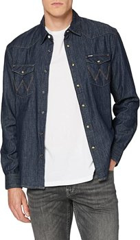 WRANGLER DENIM WESTERN SHIRT MĘSKA KOSZULA JEANSOWA DARK INDIGO W5M12AX1E 112130200