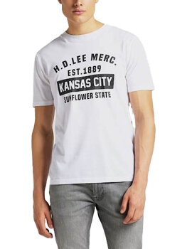 LEE SS KANSAS CITY TEE MĘSKI T-SHIRT KOSZULKA LOGO WHITE L60TFE12 112113532