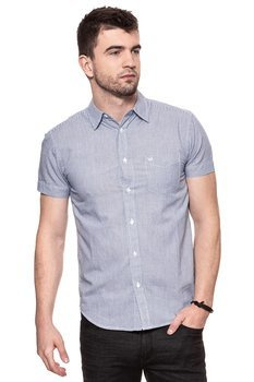 KOSZULA MĘSKA KRÓTKI RĘKAW WRANGLER SS 1 PKT SHIRT PEACOAT BLUE W58604M49 112129484