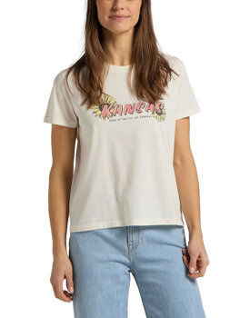 DAMSKI T-SHIRT LEE KANSAS GRAPHIC TEE SHARK TOOTH L44HEPQB 112109876