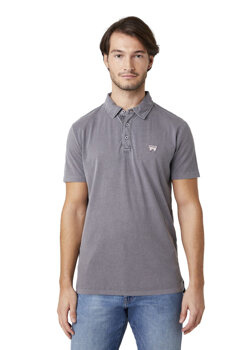 MĘSKI T-SHIRT POLO WRANGLER SS GD POLO TORNADO GREY W7ANDB70C 112131352
