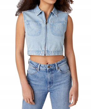 WRANGLER 90’S DAMSKI BEZRĘKAWNIK JEANSOWY VEST SUNFADE W4R35E180 112129203