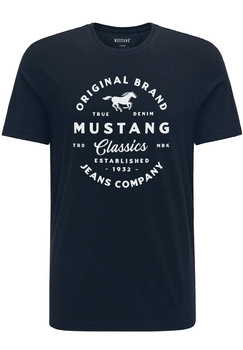 MUSTANG ALEX C PRINT MĘSKI T-SHIRT KOSZULKA LOGO TEE DARK SAPPHIRE 1015052 4136