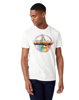 MĘSKI T-SHIRT WRANGLER RAINBOW OFF WHITE W7J9D3737 112141559