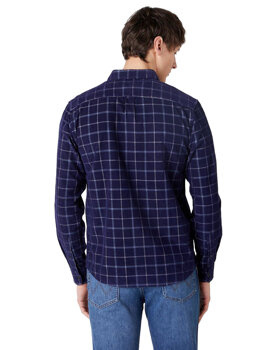 WRANGLER LS 1PKT SHIRT MĘSKA KOSZULA W KRATĘ DŁUGI RĘKAW PATRIOT BLUE W5AE4AX5H 112130095
