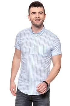 KOSZULA MĘSKA KRÓTKI RĘKAW WRANGLER SS 1PKT BUTTON-DOWN SAPPHIRE BLUE W5944NQBT 112129756