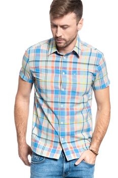 WRANGLER SS 1 PKT SHIRT MĘSKA KOSZULA GOSSAMER GREEN W5J14MG07 112130162