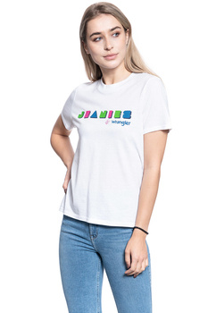 T-SHIRT DAMSKI WRANGLER HIGH RIB REGULAR TEE WHITE W7N9EVX12 112131988