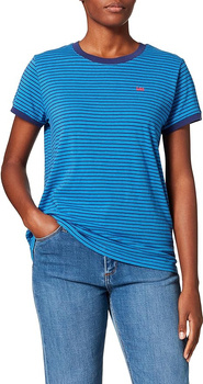 LEE STRIPE TEE RELAXED FIT DAMSKI T-SHIRT KOSZULKA LOGO DIPPED BLUE L43LAYLA 112109672