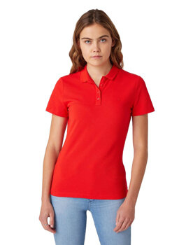 DAMSKI T-SHIRT WRANGLER POLO FLAME RED W7Q1-K4-R06 112132076