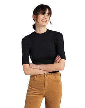 LEE RIBBED SS TEE DAMSKA BLUZKA KRÓTKI RĘKAW BLACK L40IRD01 112140008