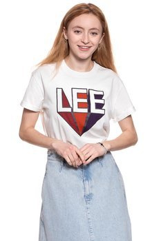 LEE T SHIRT DAMSKI RETRO LOGO TEE CLOUD DANCER L40TEPHA 112108753