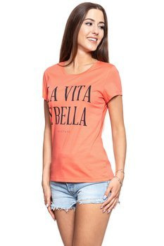 MUSTANG T SHIRT DAMSKI Alexia C Print Persimmon 1009053 8139