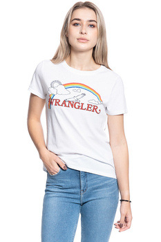 DAMSKI T-SHIRT WRANGLER RAINBOW REGULAR TRUE WHITE W7N4EVXW2 112131973