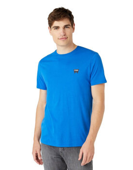 WRANGLER SS SIGN OFF TEE MĘSKI T-SHIRT KOSZULKA LOGO NAUTICAL BLUE W7C07D3V2 112146300