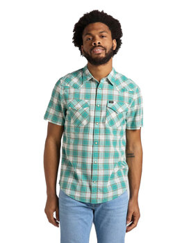 LEE SS WESTERN SHIRT MĘSKA KOSZULA TEAL WASH L66OOBUB 112145388